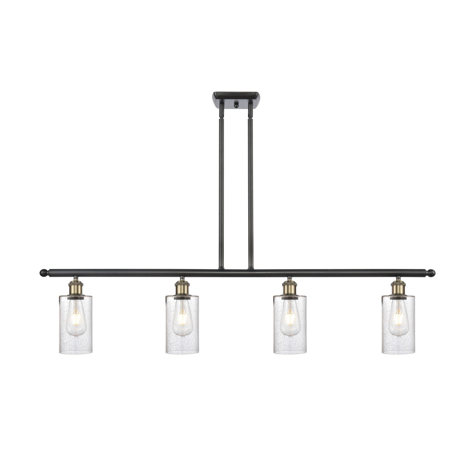 Innovations Clymer 4Lt 48" Island Lt, Blk, Blk Antique Brass
