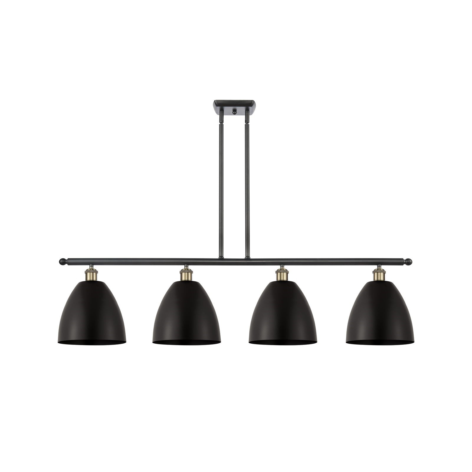 Innovations Bristol 48in 4-Light Island Light | Industrial Black Antique Brass and Matte Black Metal | Kitchen Island | 48 | Model 516-4I-BAB-MBD-9-BK-LED