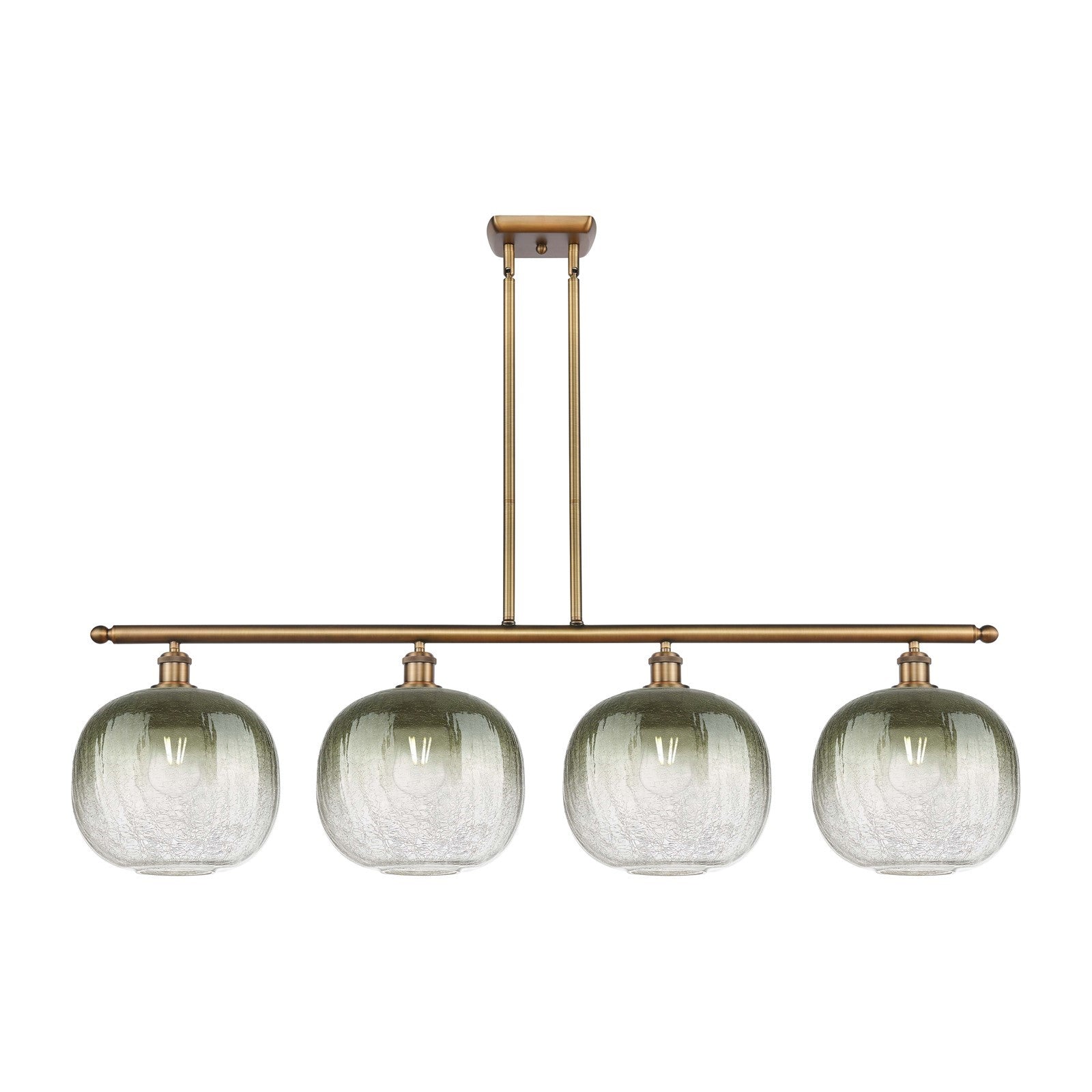 Innovations Brookhaven Sphere 49in 4-Light Island Light | Industrial Brushed Brass Steel and Slate Glass | Kitchen Island & | Model 516-4I-BB-G481-10SL