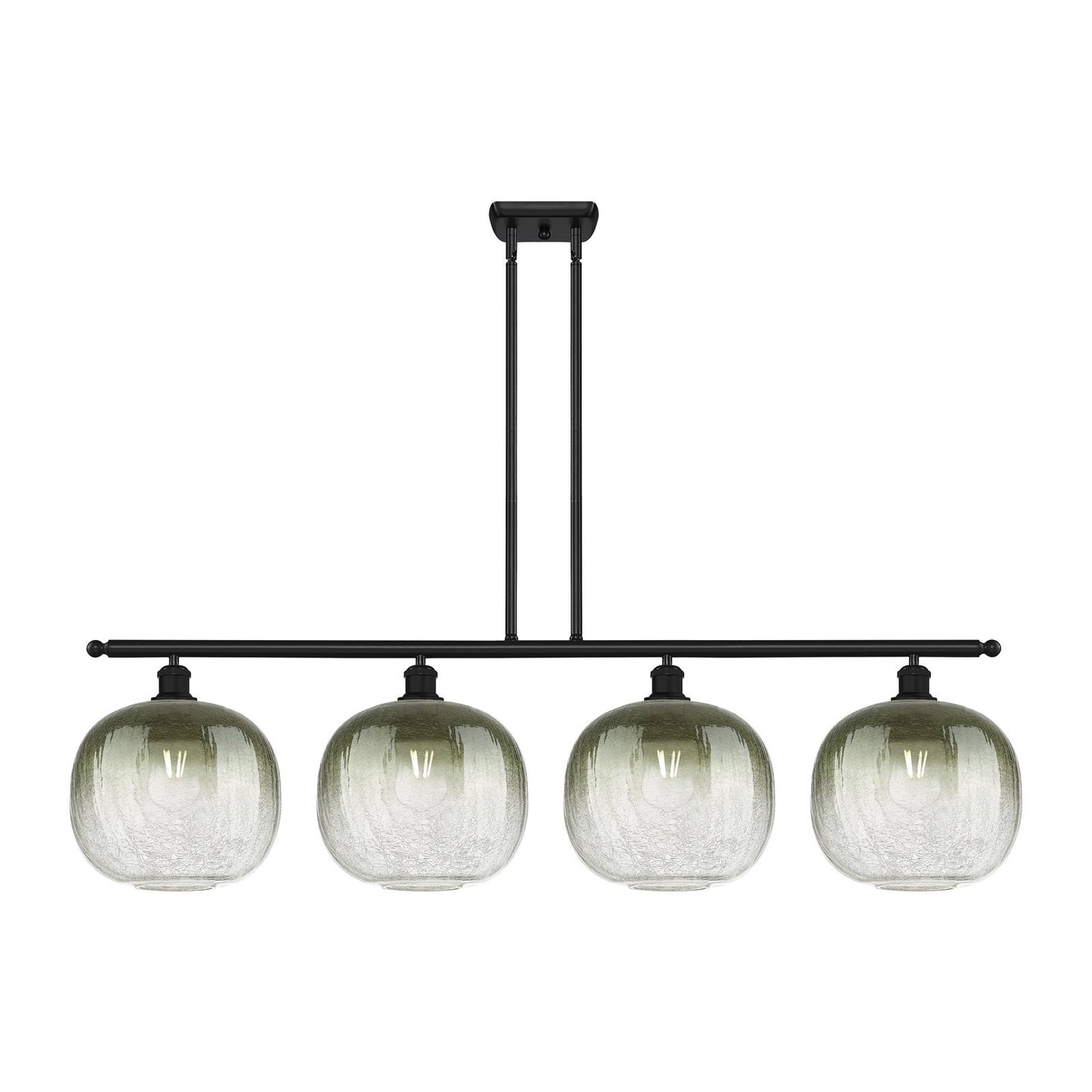 Innovations Brookhaven Sphere 49in 4-Light Island Light | Industrial Matte Black Steel and Slate Glass | Kitchen Island | Model 516-4I-BK-G481-10SL