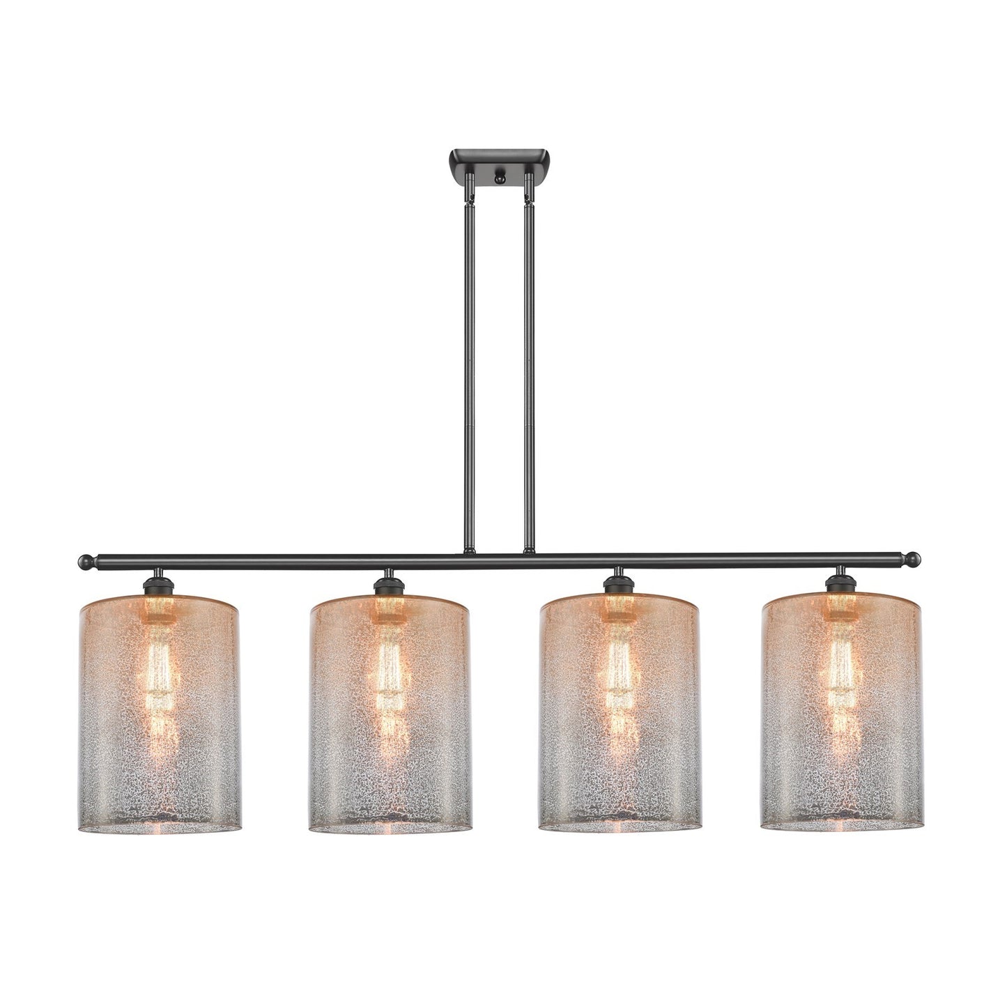 Innovations Cobbleskill 48in 4-Light Island Light | Industrial Oil Rubbed Bronze Steel and Mercury Glass | Kitchen Island & | Model 516-4I-OB-G116-L