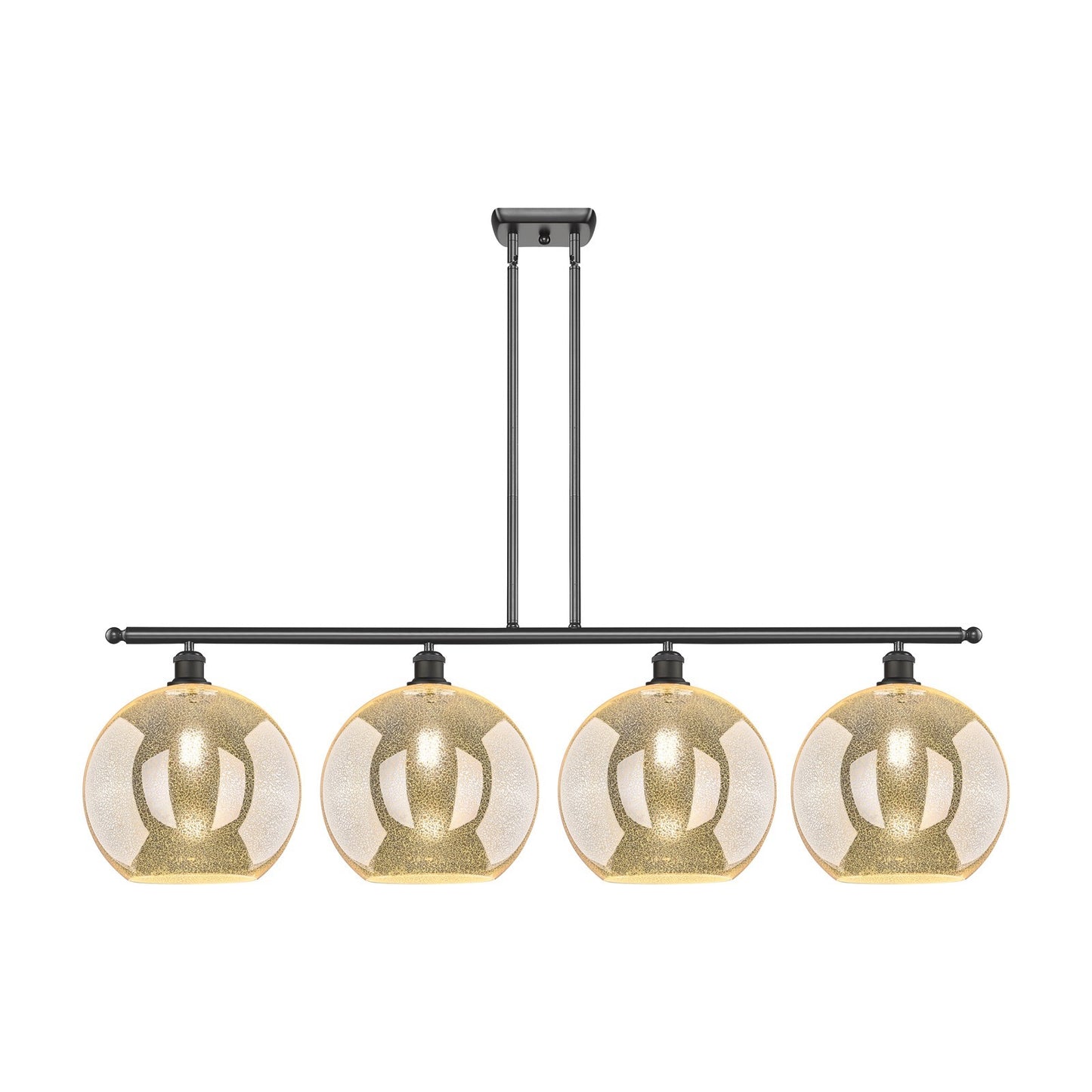 Innovations Athens 50in 4-Light Island Light | Industrial Oil Rubbed Bronze Steel and Mercury Glass | Kitchen Island & Dining | Model 516-4I-OB-G128-12
