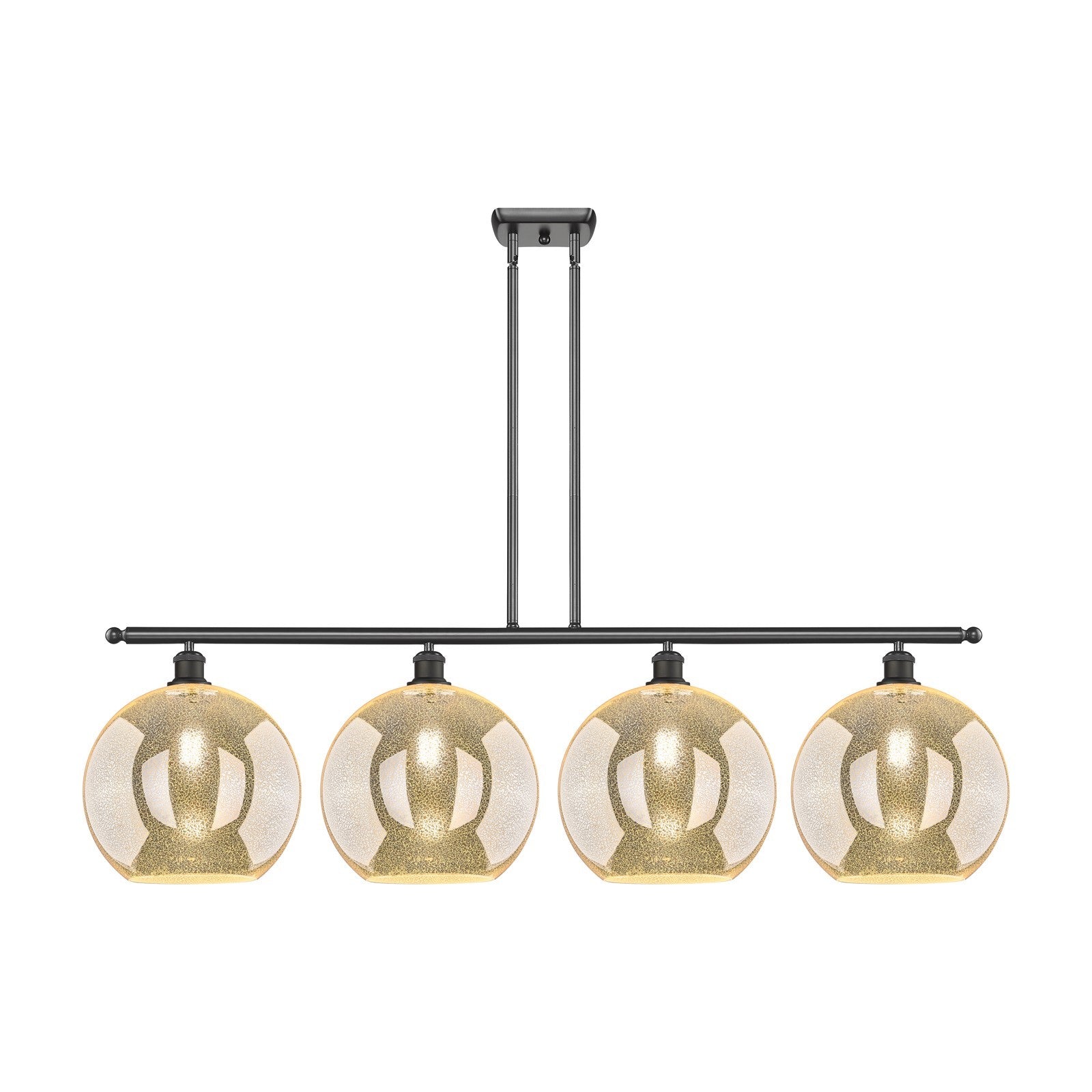 Innovations Athens 50in 4-Light Island Light | Industrial Oil Rubbed Bronze Steel and Mercury Glass | Kitchen Island & Dining | Model 516-4I-OB-G128-12