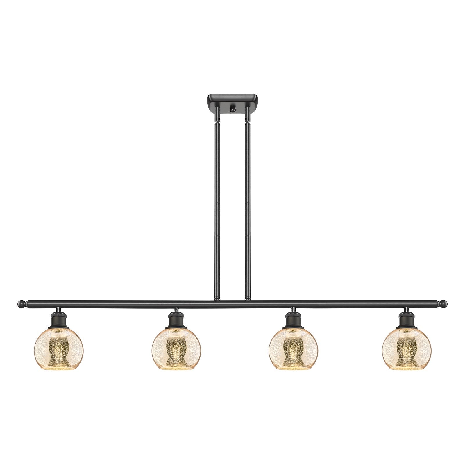 Innovations Athens 48in 4-Light Island Light | Industrial Oil Rubbed Bronze Steel and Mercury Glass | Kitchen Island & Dining | Model 516-4I-OB-G128-6