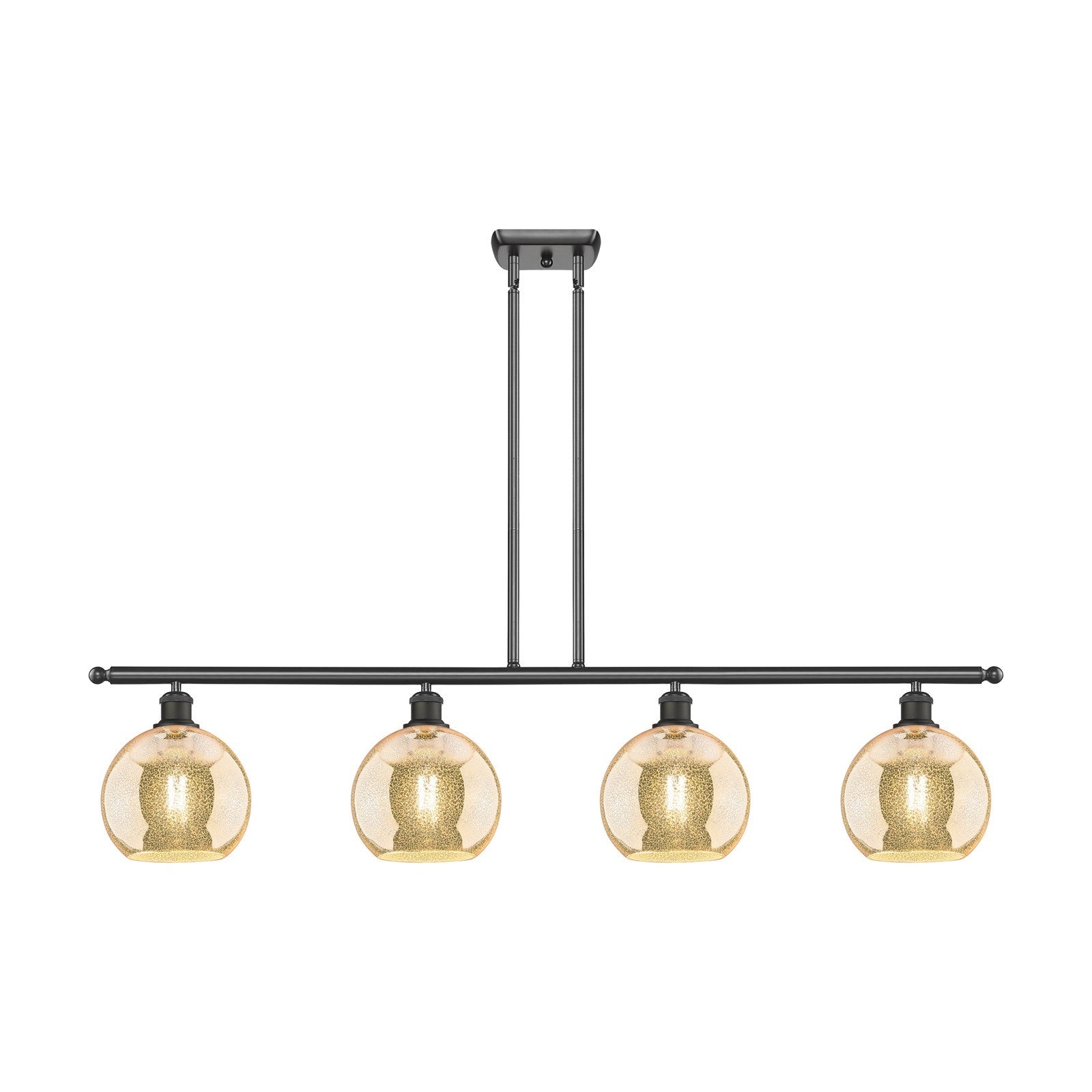 Innovations Athens 48in 4-Light Island Light | Industrial Oil Rubbed Bronze Steel and Mercury Glass | Kitchen Island & Dining | Model 516-4I-OB-G128-8