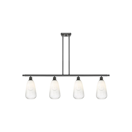Innovations Brookhaven Almond 48in 4-Light Island Light | Industrial Oil Rubbed Bronze Steel and Opal Glass | Kitchen Island & | Model 516-4I-OB-G480-6OP
