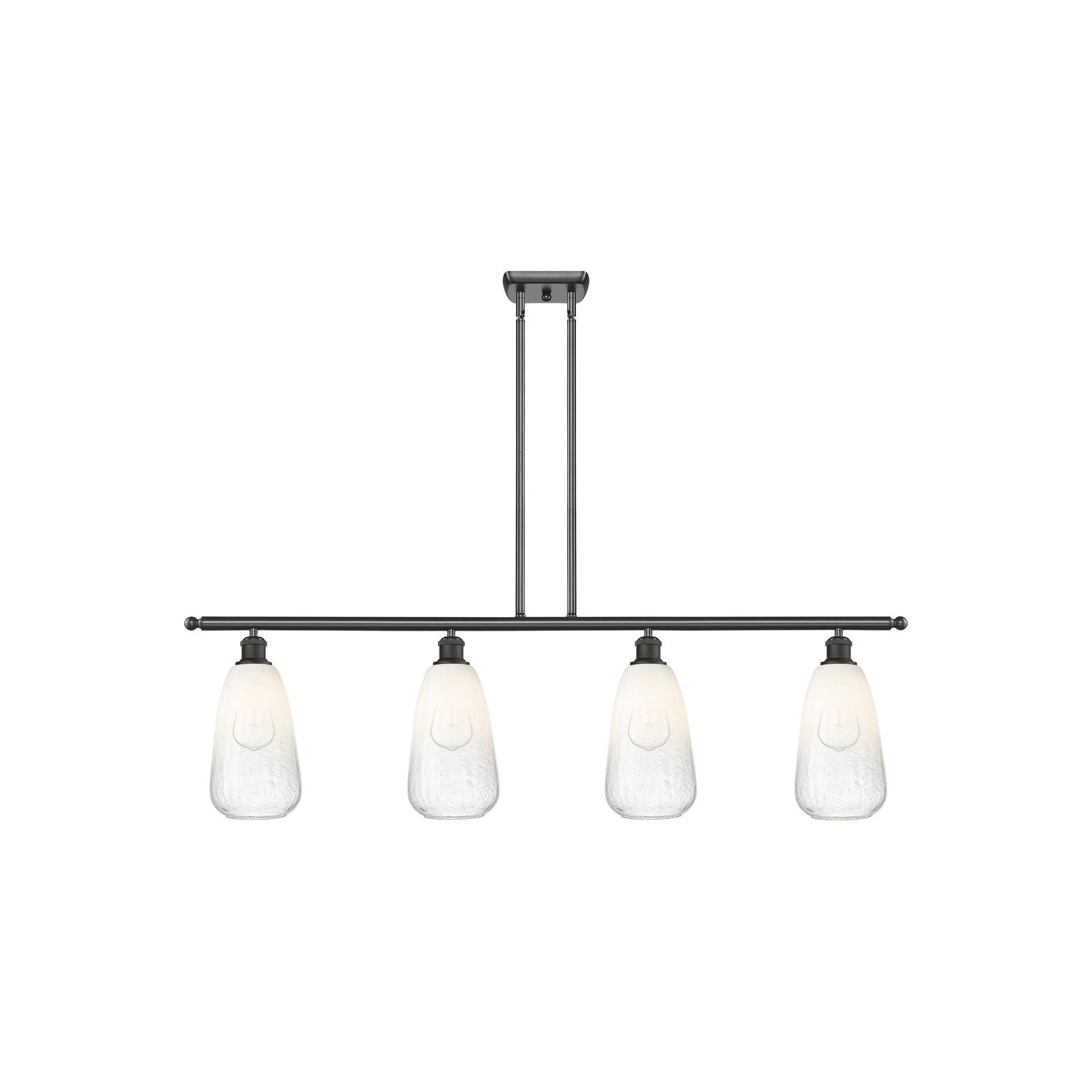 Innovations Brookhaven Almond 48in 4-Light Island Light | Industrial Oil Rubbed Bronze Steel and Opal Glass | Kitchen Island & | Model 516-4I-OB-G480-6OP