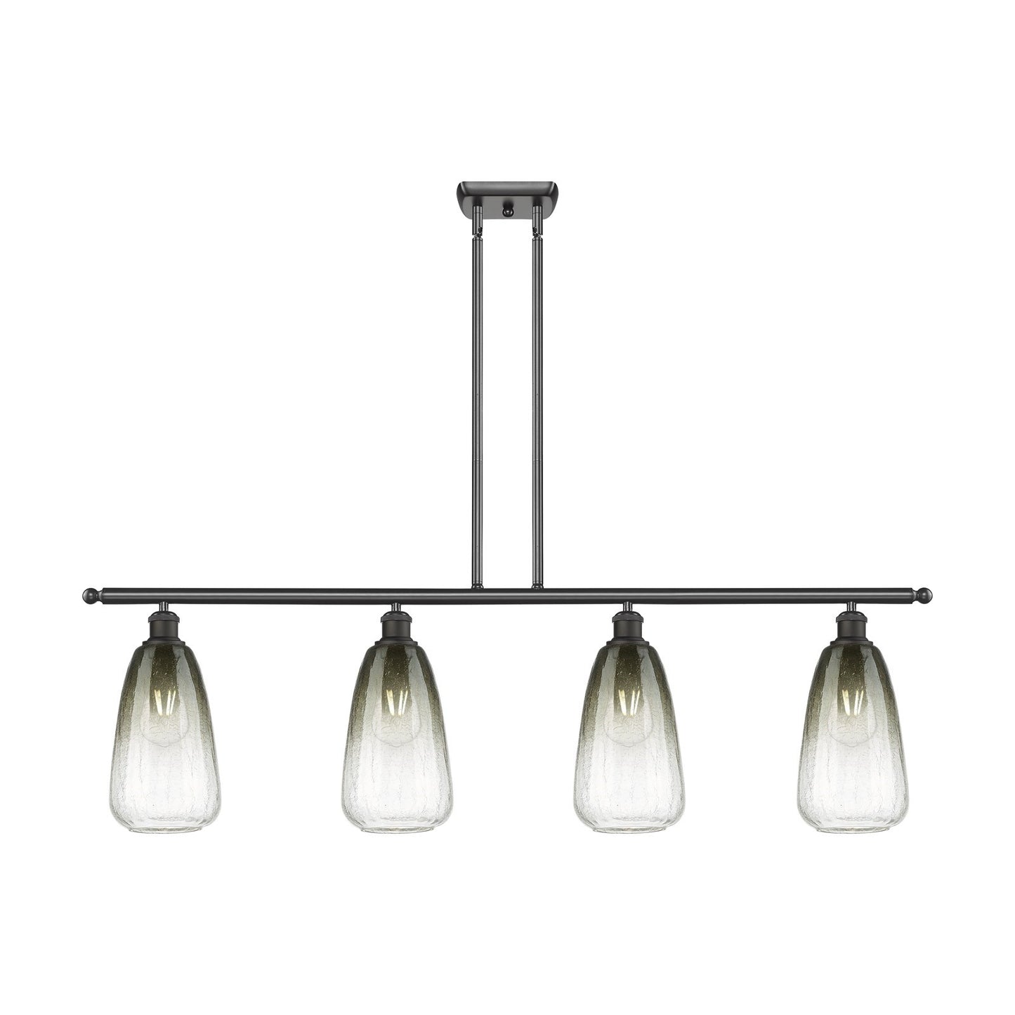 Innovations Brookhaven Almond 48in 4-Light Island Light | Industrial Oil Rubbed Bronze Steel and Slate Glass | Kitchen Island & | Model 516-4I-OB-G480-6SL