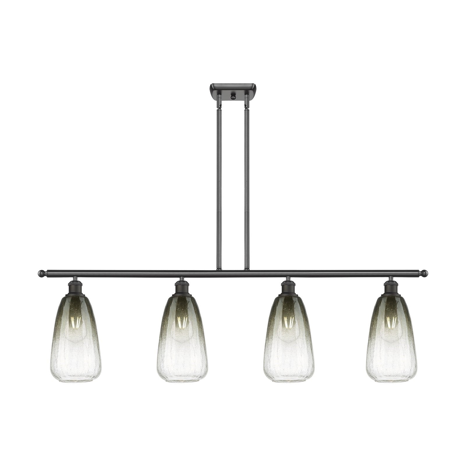 Innovations Brookhaven Almond 48in 4-Light Island Light | Industrial Oil Rubbed Bronze Steel and Slate Glass | Kitchen Island & | Model 516-4I-OB-G480-6SL