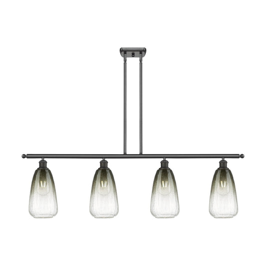 Innovations Brookhaven Almond 48in 4-Light Island Light | Industrial Oil Rubbed Bronze Steel and Slate Glass | Kitchen Island & | Model 516-4I-OB-G480-6SL