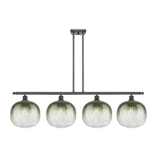 Innovations Brookhaven Sphere 49in 4-Light Island Light | Industrial Oil Rubbed Bronze Steel and Slate Glass | Kitchen Island | Model 516-4I-OB-G481-10SL
