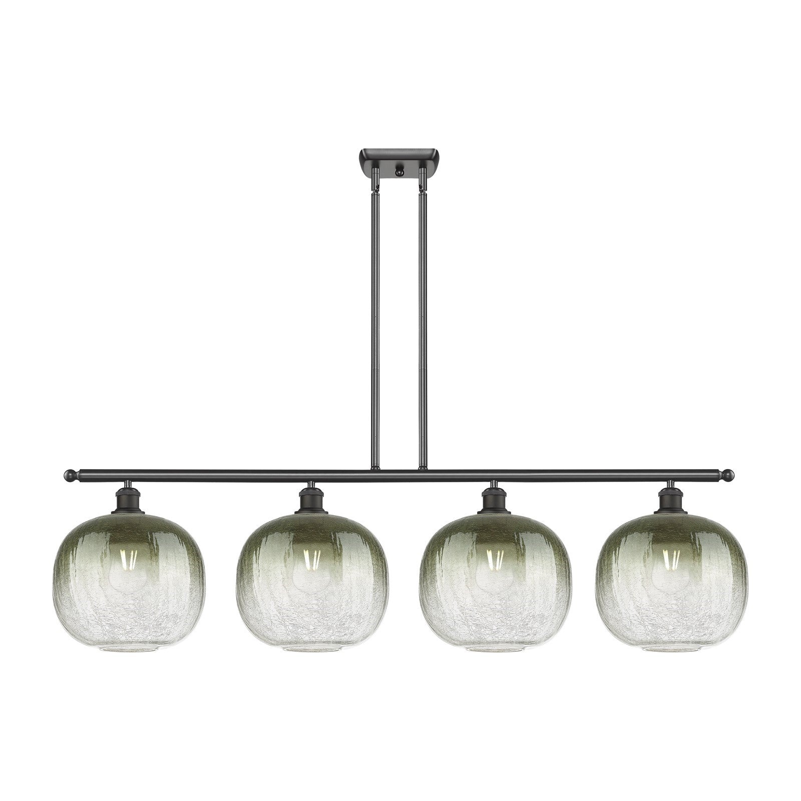 Innovations Brookhaven Sphere 49in 4-Light Island Light | Industrial Oil Rubbed Bronze Steel and Slate Glass | Kitchen Island | Model 516-4I-OB-G481-10SL