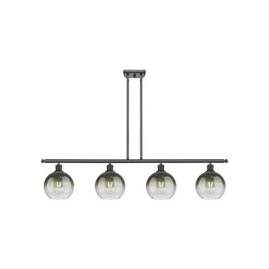 Innovations Brookhaven Globe 48in 4-Light Island Light | Industrial Oil Rubbed Bronze Steel and Slate Glass | Kitchen Island & | Model 516-4I-OB-G483-8SL