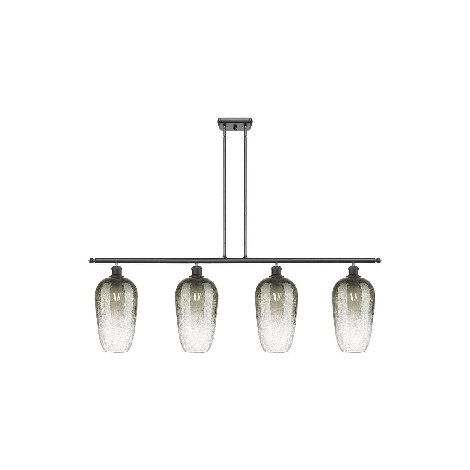 Innovations Brookhaven Flute 48in 4-Light Island Light | Industrial Oil Rubbed Bronze Steel and Slate Glass | Kitchen Island & | Model 516-4I-OB-G484-7SL