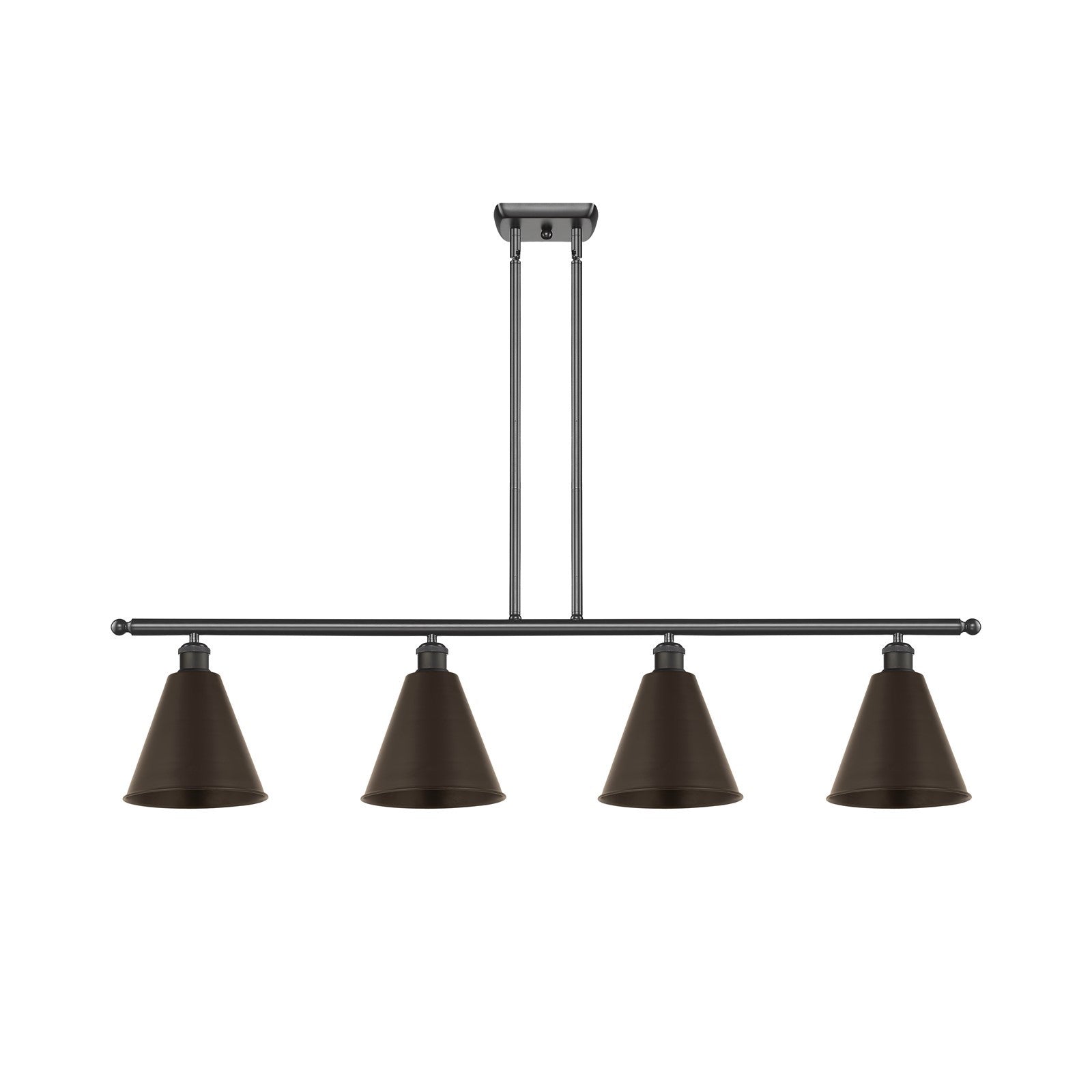 Innovations Berkshire 48in 4-Light Island Light | Industrial Oil Rubbed Bronze Metal | Kitchen Island & Dining Room | 48 x 10.5 | Model 516-4I-OB-MBC-8-OB