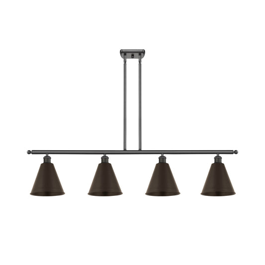 Innovations Berkshire 48in 4-Light Island Light | Industrial Oil Rubbed Bronze Metal | Kitchen Island & Dining Room | 48 x 10.5 | Model 516-4I-OB-MBC-8-OB