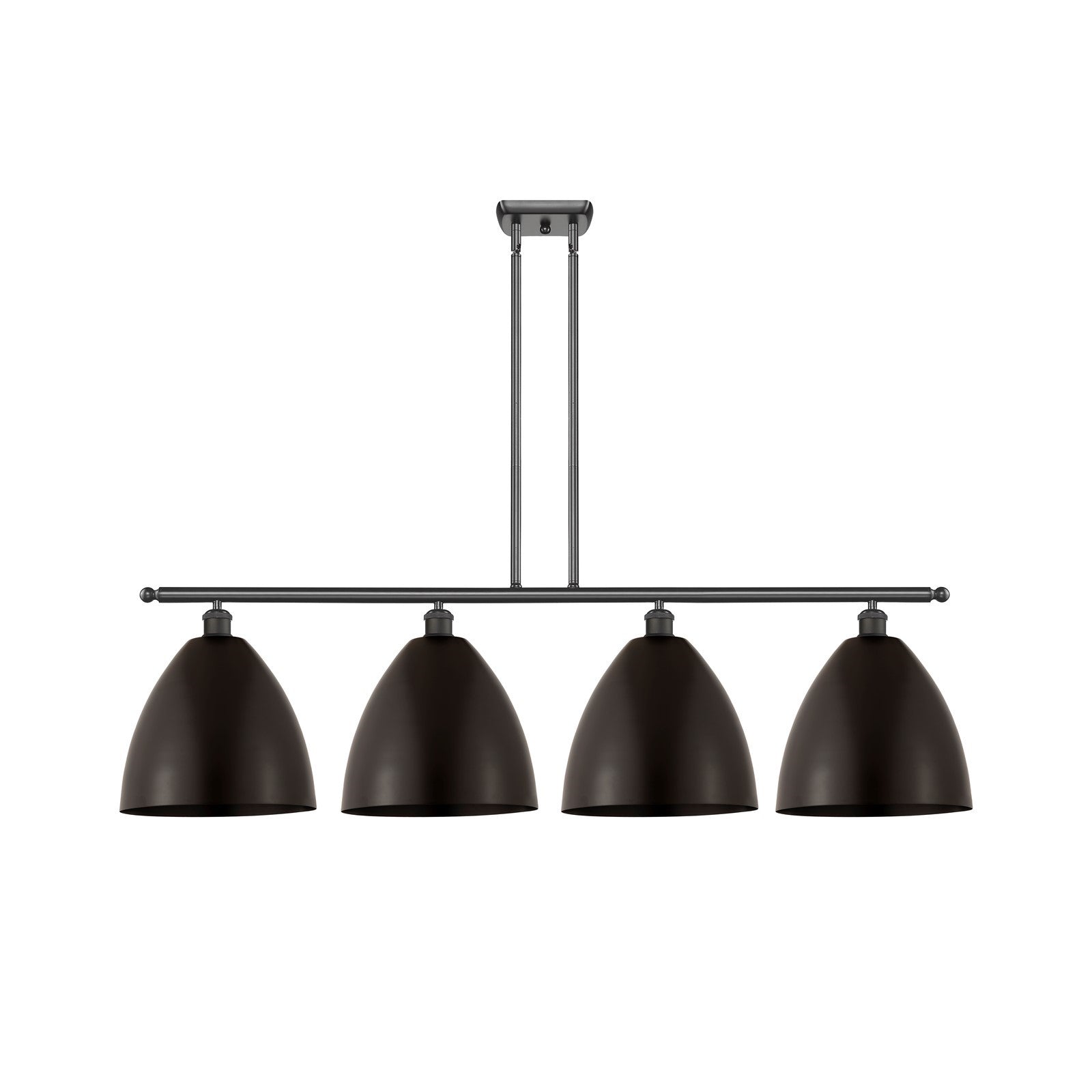 Innovations Bristol 50in 4-Light Island Light | Industrial Farmhouse Oil Rubbed Bronze Steel and Cast Brass with Oil Rubbed | Model 516-4I-OB-MBD-12-OB