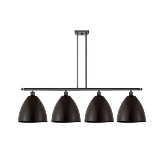 Innovations Bristol 50in 4-Light Island Light | Industrial Farmhouse Oil Rubbed Bronze Steel and Cast Brass with Oil Rubbed | Model 516-4I-OB-MBD-12-OB