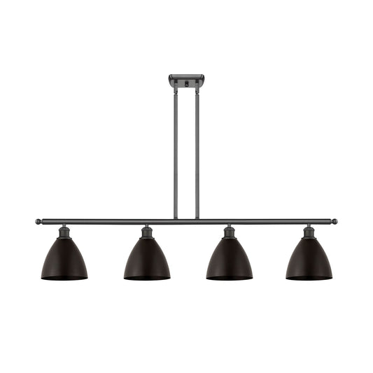 Innovations Bristol 48in 4-Light Island Light | Industrial Farmhouse Oil Rubbed Bronze Steel and Cast Brass with Oil | Model 516-4I-OB-MBD-75-OB-LED