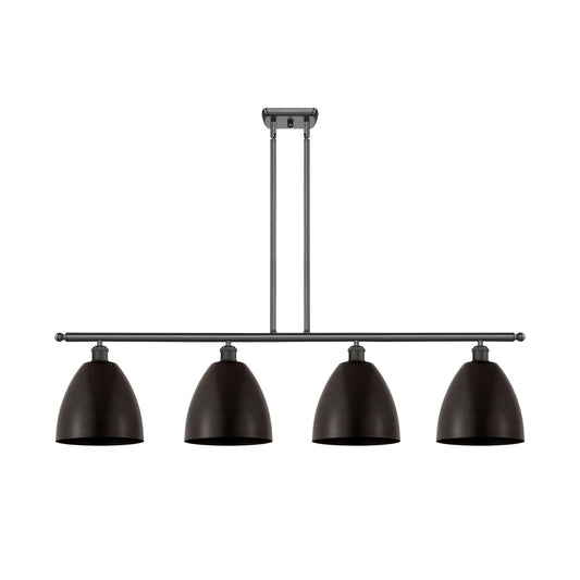 Innovations Bristol 48in 4-Light Island Light | Industrial Oil Rubbed Bronze Steel and Cast Brass | Kitchen Island & Dining | Model 516-4I-OB-MBD-9-OB
