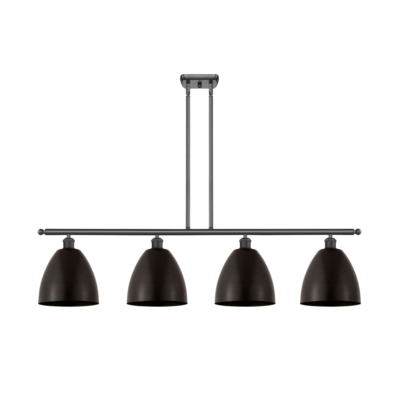 Innovations Bristol 48in 4-Light Island Light | Industrial Oil Rubbed Bronze Steel and Oil Rubbed Bronze Metal Shade | Model 516-4I-OB-MBD-9-OB-LED