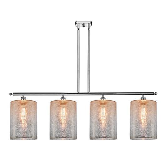 Innovations Cobbleskill 48in 4-Light Island Light | Art Nouveau Industrial Polished Chrome and Mercury Glass | Kitchen Island & | Model 516-4I-PC-G116-L