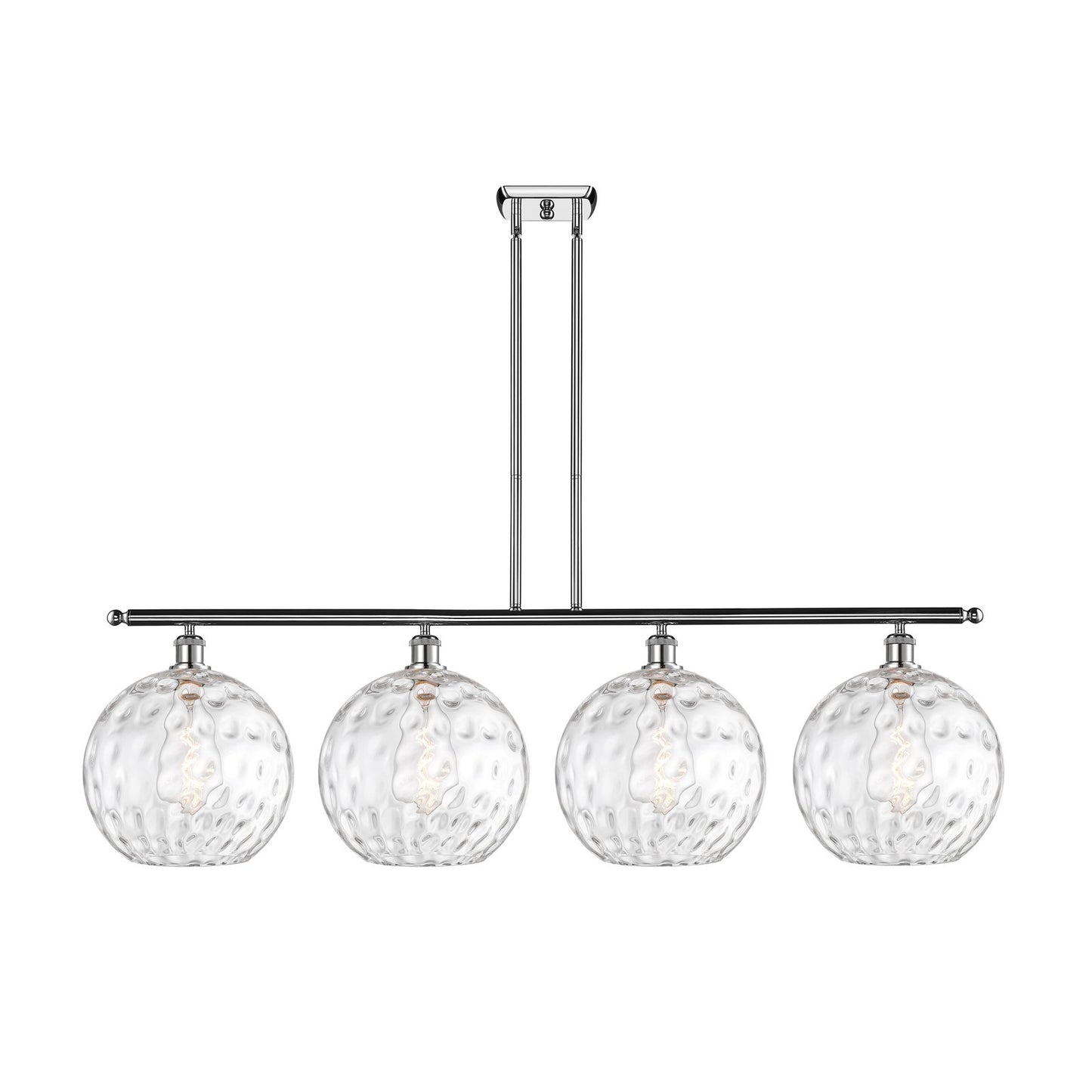 Innovations Athens 50.25in 4-Light Island Light | Industrial Polished Chrome and Clear Water Glass | Kitchen Island & Dining | Model 516-4I-PC-G1215-12