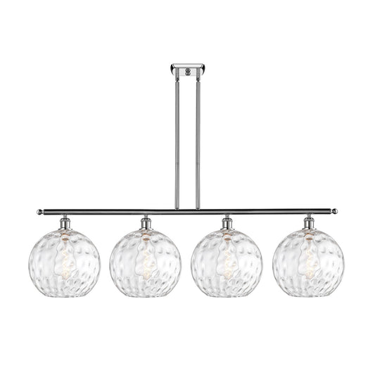 Innovations Athens 50.25in 4-Light Island Light | Industrial Polished Chrome and Clear Water Glass | Kitchen Island & Dining | Model 516-4I-PC-G1215-12
