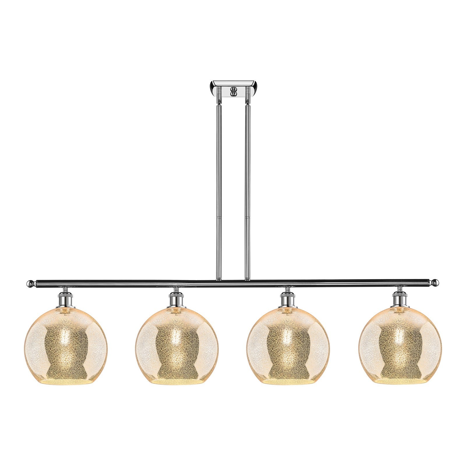 Innovations Athens 48in 4-Light Island Light | Industrial Polished Chrome and Mercury Glass | Kitchen Island & Dining Room | Model 516-4I-PC-G128-10