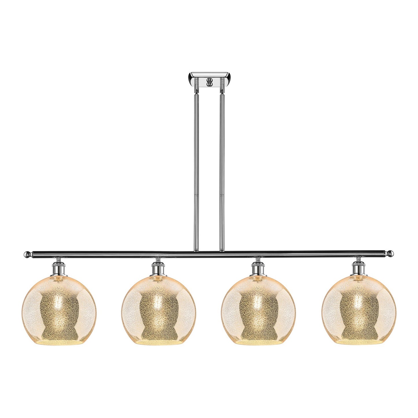 Innovations Athens 48in 4-Light Island Light | Industrial Polished Chrome and Mercury Glass | Kitchen Island & Dining Room | Model 516-4I-PC-G128-10