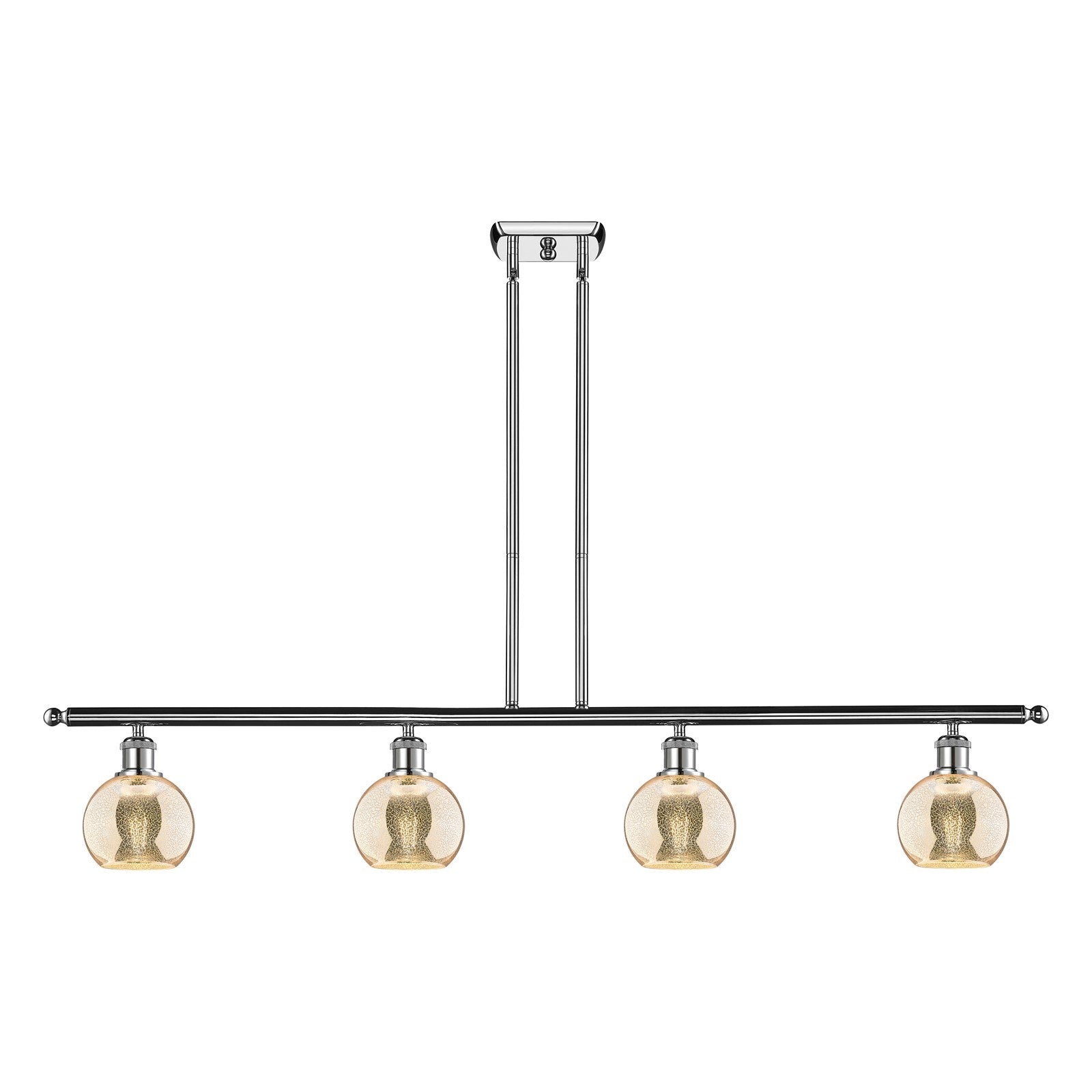 Innovations Athens 48in 4-Light Island Light | Industrial Polished Chrome and Mercury Glass | Kitchen Island & Dining Room | 48 x | Model 516-4I-PC-G128-6