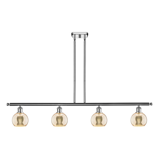 Innovations Athens 48in 4-Light Island Light | Industrial Polished Chrome and Mercury Glass | Kitchen Island & Dining Room | 48 x | Model 516-4I-PC-G128-6