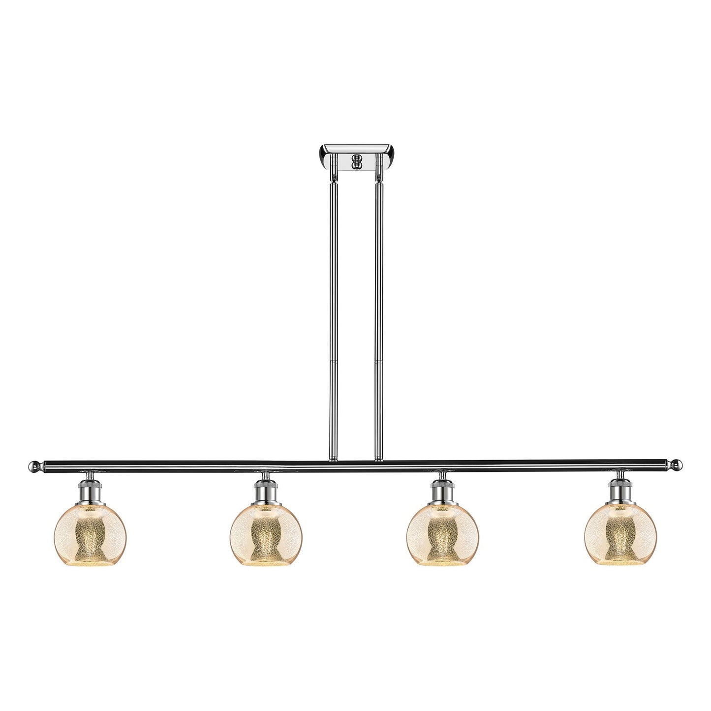 Innovations Athens 48in 4-Light Island Light | Industrial Polished Chrome and Mercury Glass | Kitchen Island & Dining Room | 48 x | Model 516-4I-PC-G128-6