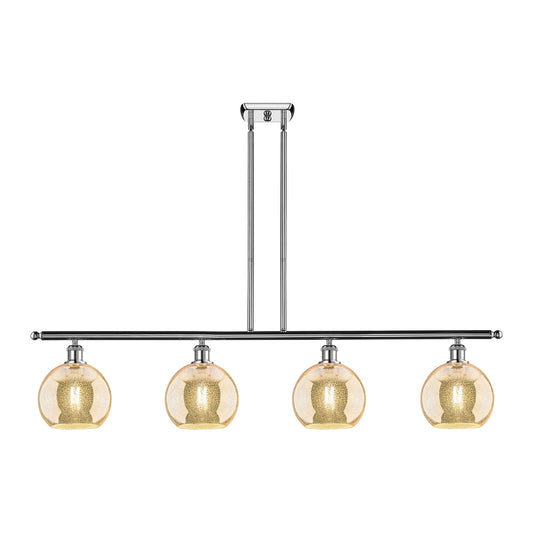 Innovations Athens 48in 4-Light Island Light | Industrial Polished Chrome & Mercury Glass | Kitchen Island | Model 516-4I-PC-G128-8