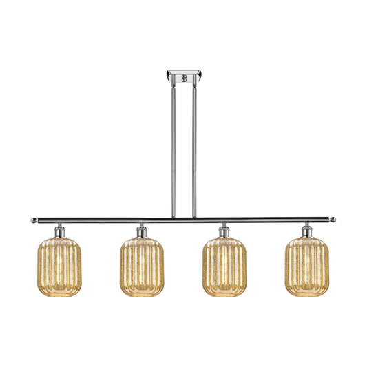 Innovations Preston Cylinder 48in 4-Light Island Light | Industrial Modern Polished Chrome and Mercury Glass | Kitchen Island & | Model 516-4I-PC-G460-7ME
