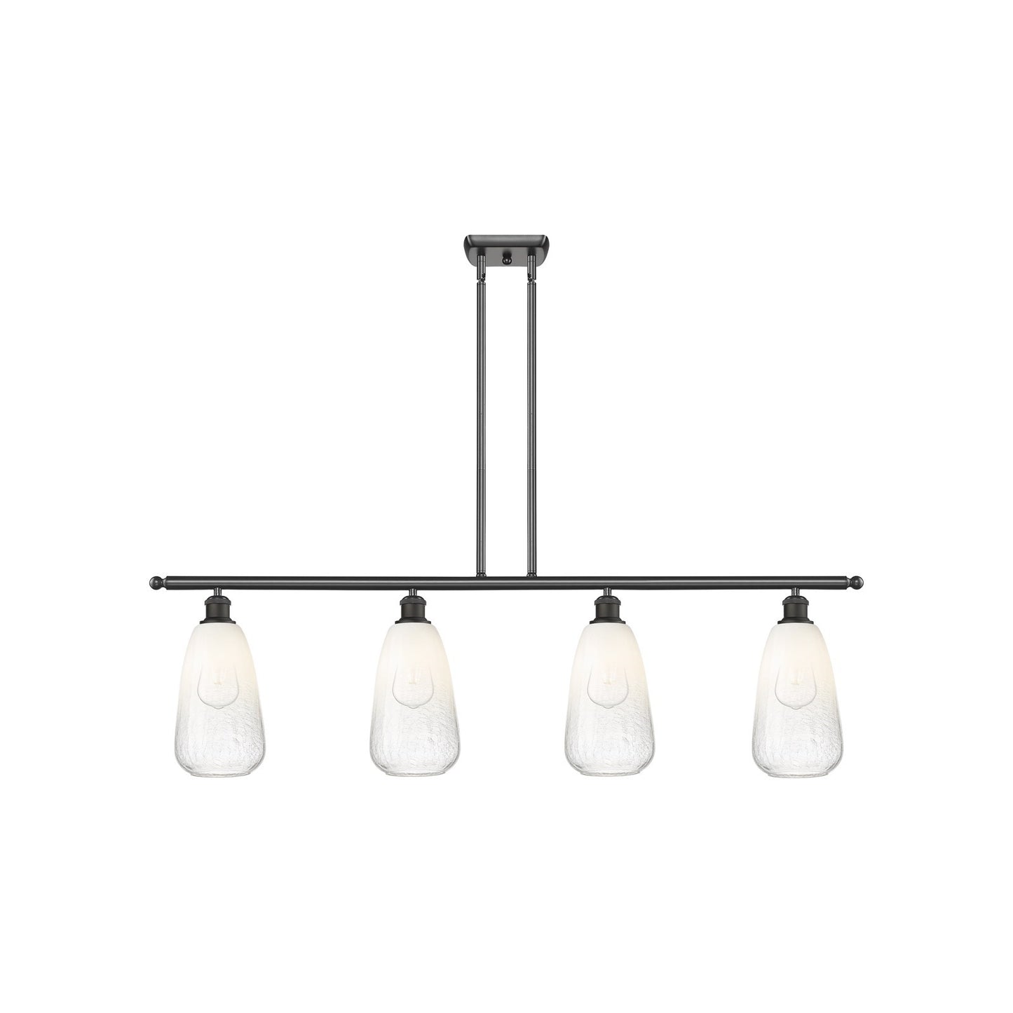 Innovations Brookhaven Almond 48in 4-Light Island Light | Industrial Polished Chrome Steel and Opal Glass | Kitchen Island | 48 | Model 516-4I-PC-G480-6OP