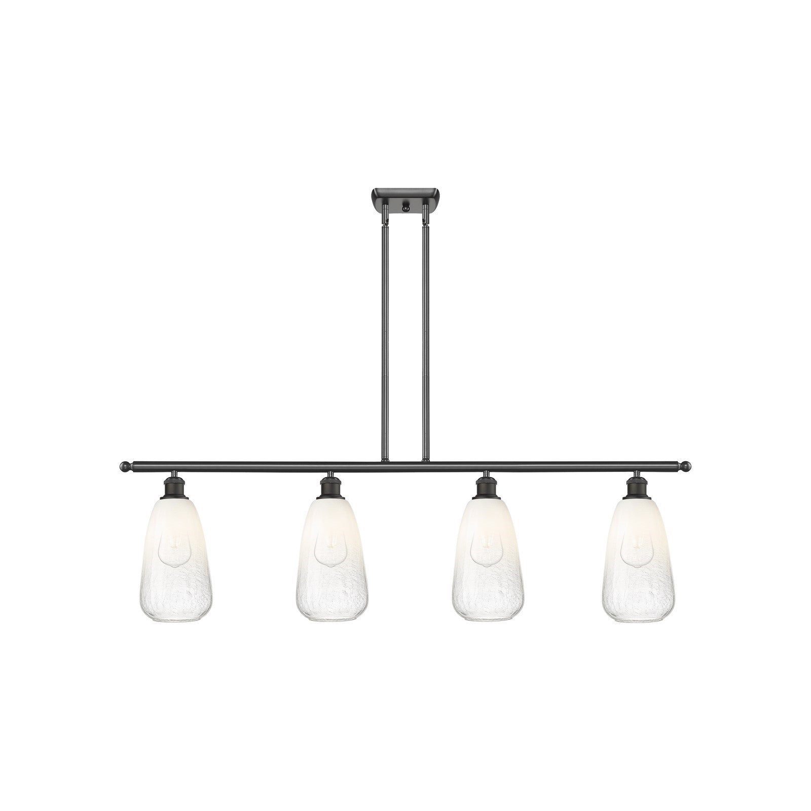 Innovations Brookhaven Almond 48in 4-Light Island Light | Industrial Polished Chrome Steel and Opal Glass | Kitchen Island | 48 | Model 516-4I-PC-G480-6OP