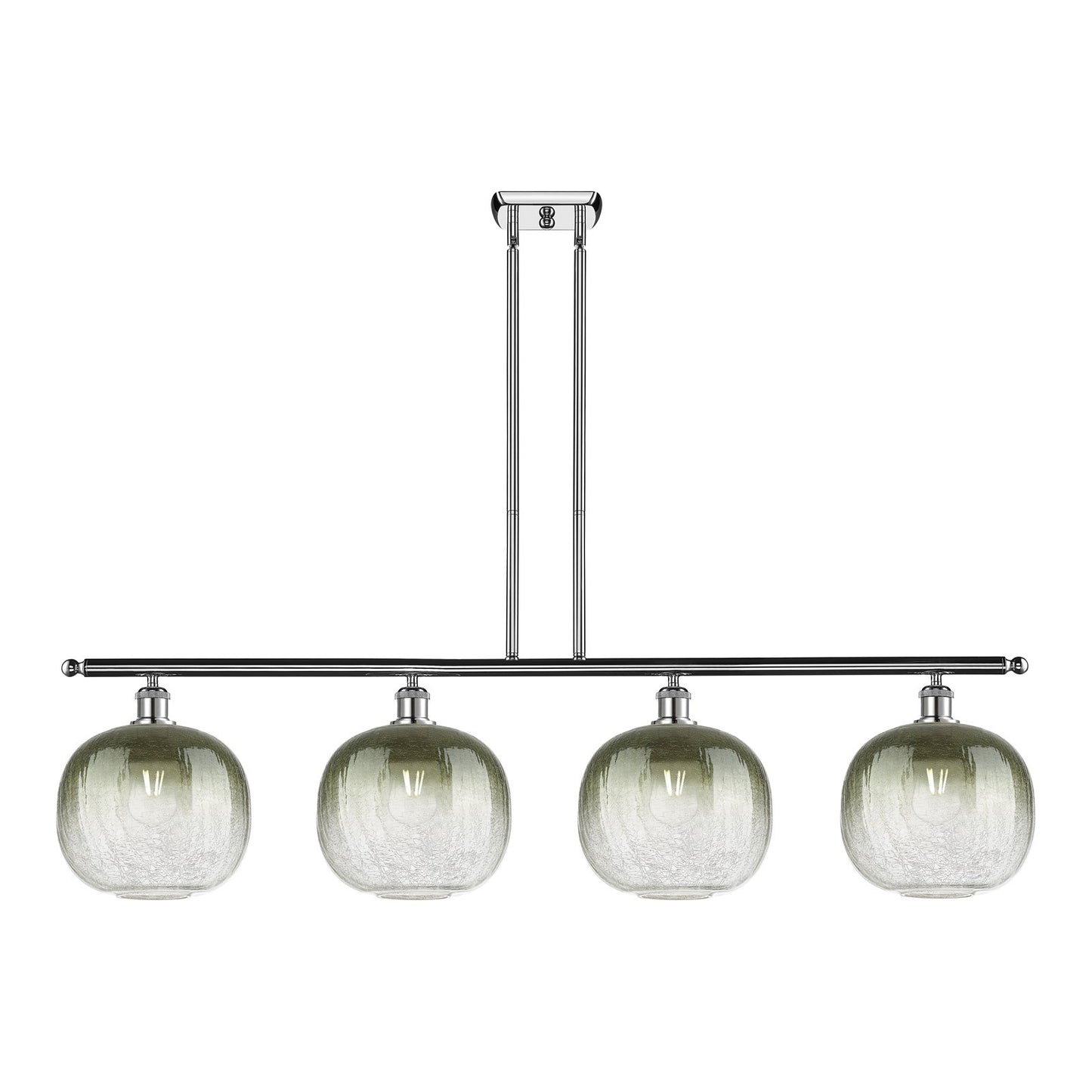 Innovations Brookhaven Sphere 49in 4-Light Island Light | Industrial Polished Chrome Steel and Slate Glass | Kitchen Island & | Model 516-4I-PC-G481-10SL