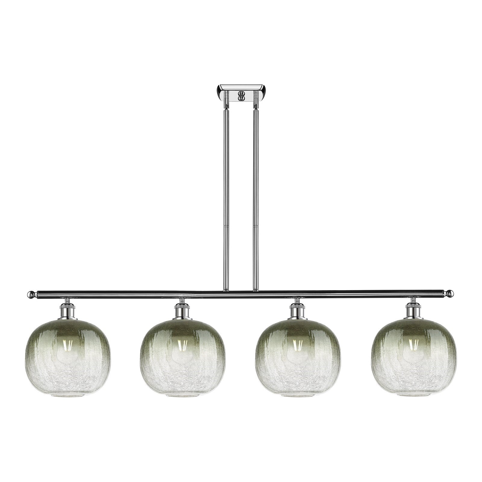 Innovations Brookhaven Sphere 49in 4-Light Island Light | Industrial Polished Chrome Steel and Slate Glass | Kitchen Island & | Model 516-4I-PC-G481-10SL