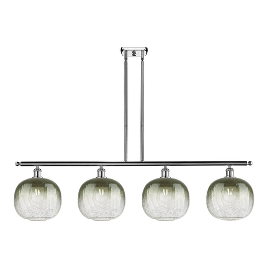 Innovations Brookhaven Sphere 49in 4-Light Island Light | Industrial Polished Chrome Steel and Slate Glass | Kitchen Island & | Model 516-4I-PC-G481-10SL