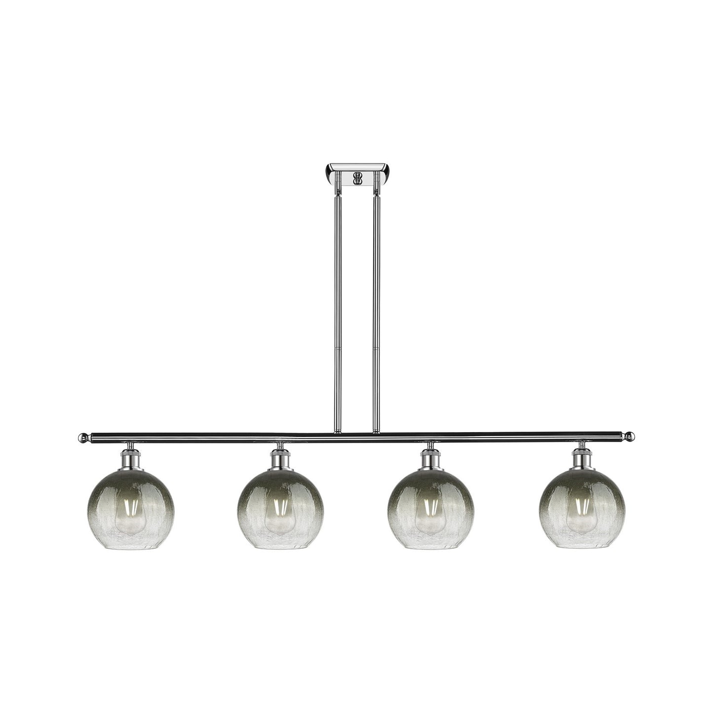 Innovations Brookhaven Globe 48in 4-Light Island Light | Industrial Polished Chrome and Slate Glass | Kitchen Island | 48 x | Model 516-4I-PC-G483-8SL