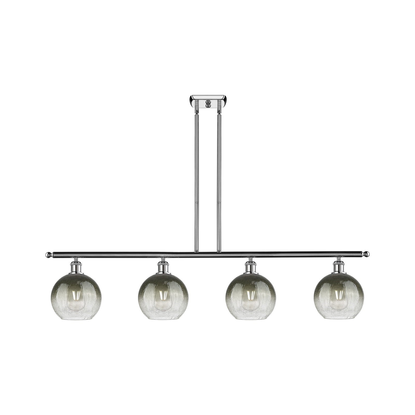 Innovations Brookhaven Globe 48in 4-Light Island Light | Industrial Polished Chrome and Slate Glass | Kitchen Island | 48 x | Model 516-4I-PC-G483-8SL