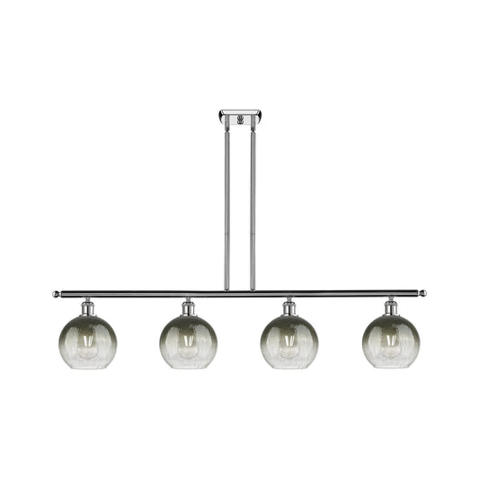 Innovations Brookhaven Globe 48in 4-Light Island Light | Industrial Polished Chrome and Slate Glass | Kitchen Island | 48 x | Model 516-4I-PC-G483-8SL