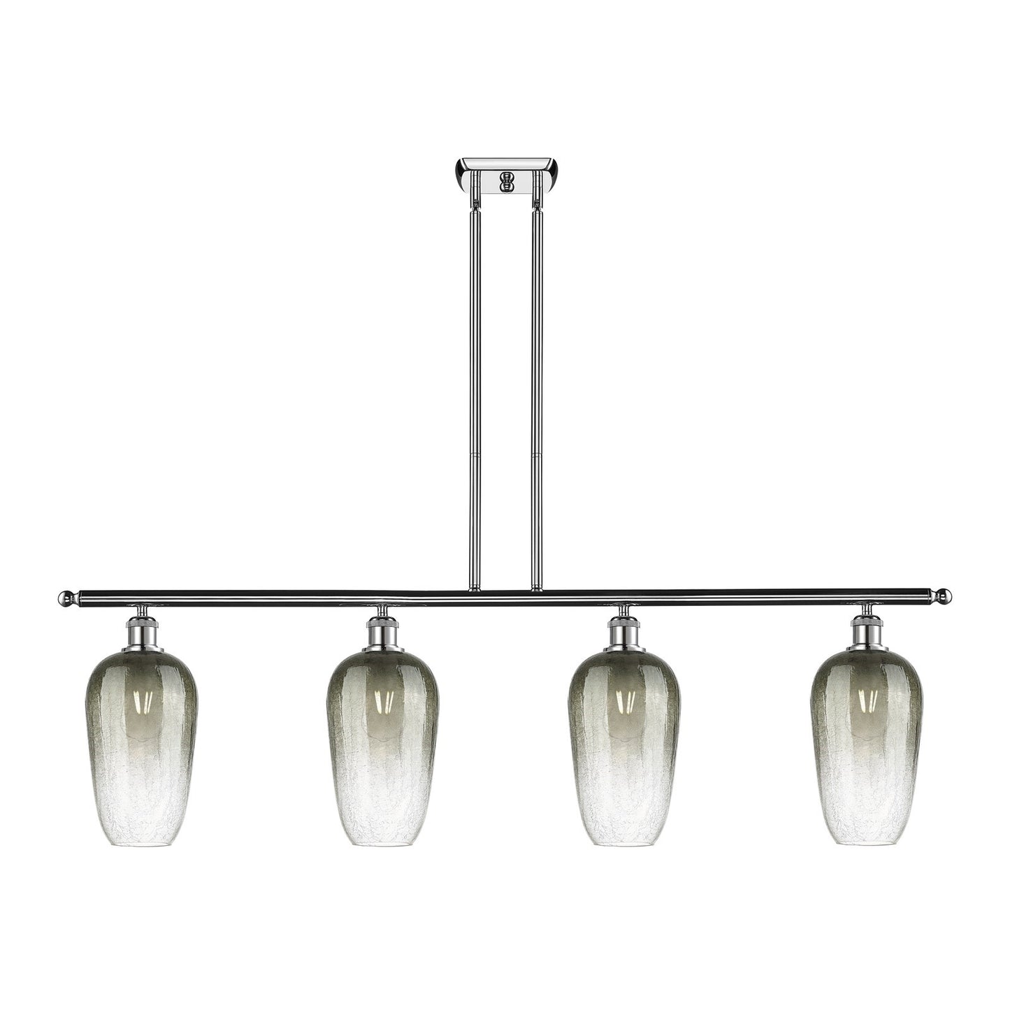 Innovations Brookhaven Flute 48in 4-Light Island Light | Industrial Modern Polished Chrome and Slate Glass | Kitchen Island & | Model 516-4I-PC-G484-7SL