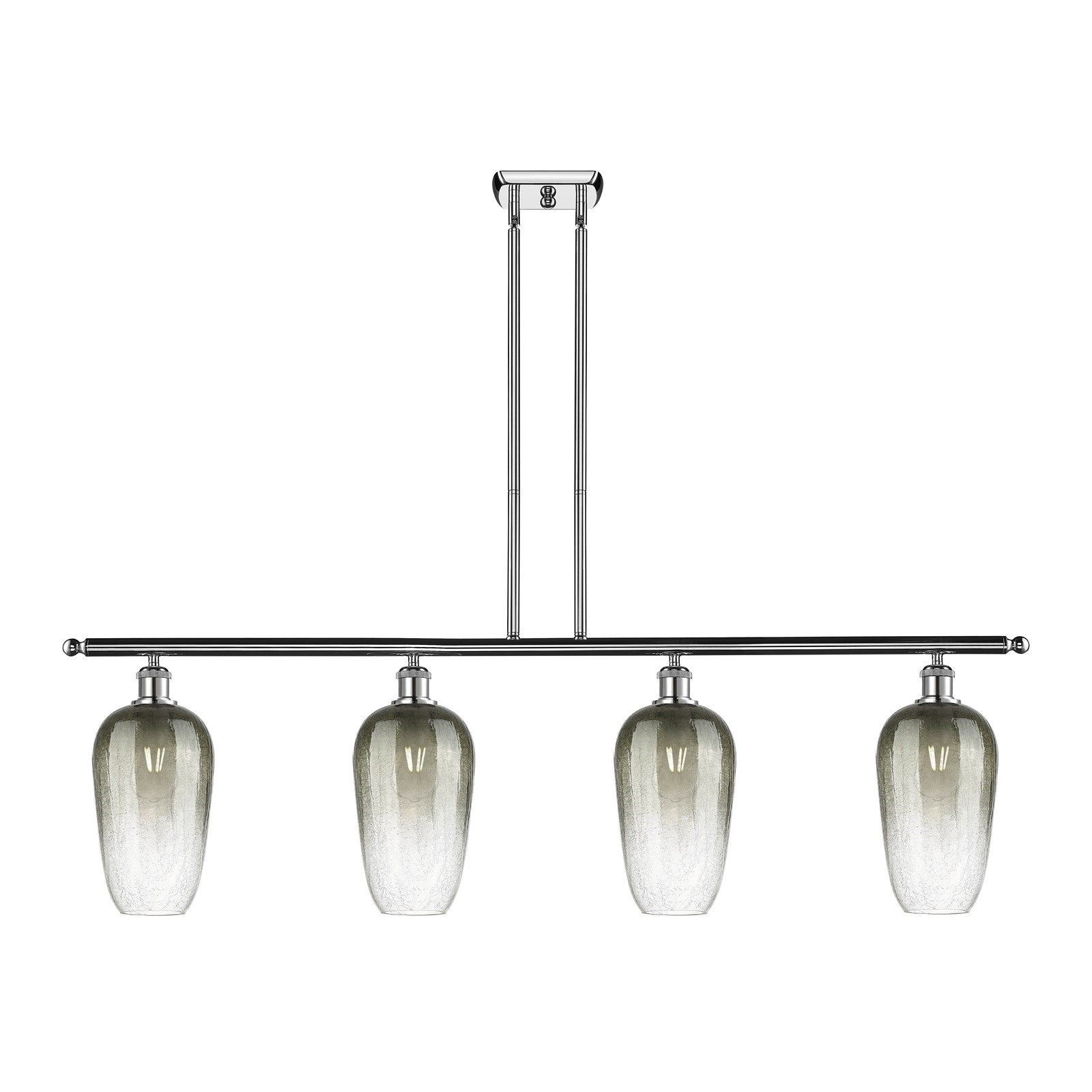 Innovations Brookhaven Flute 48in 4-Light Island Light | Industrial Modern Polished Chrome and Slate Glass | Kitchen Island & | Model 516-4I-PC-G484-7SL