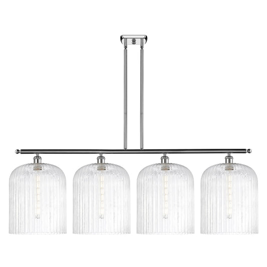 Innovations Bridal Veil 48in 4-Light Island Light | Art Nouveau Polished Chrome and Clear Ribbed Glass | Kitchen Island & | Model 516-4I-PC-G559-12CL