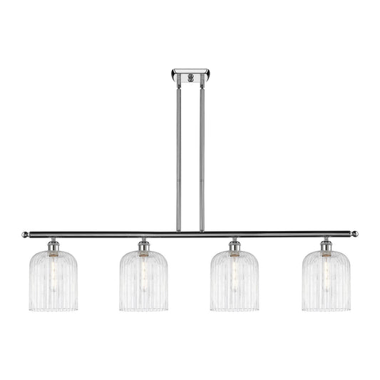 Innovations Bridal Veil 48in 4-Light Island Light | Art Nouveau Polished Chrome and Clear Ribbed Glass | Kitchen Island & | Model 516-4I-PC-G559-8CL
