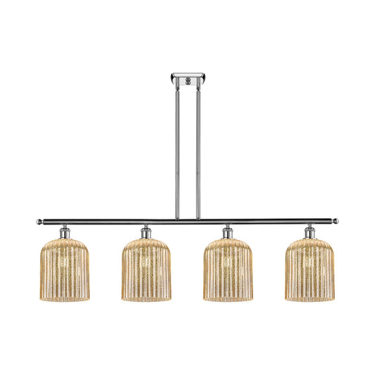 Innovations Bridal Veil 48in 4-Light Island Light | Art Nouveau Polished Chrome and Mercury Ribbed Glass | Kitchen Island & | Model 516-4I-PC-G559-8ME