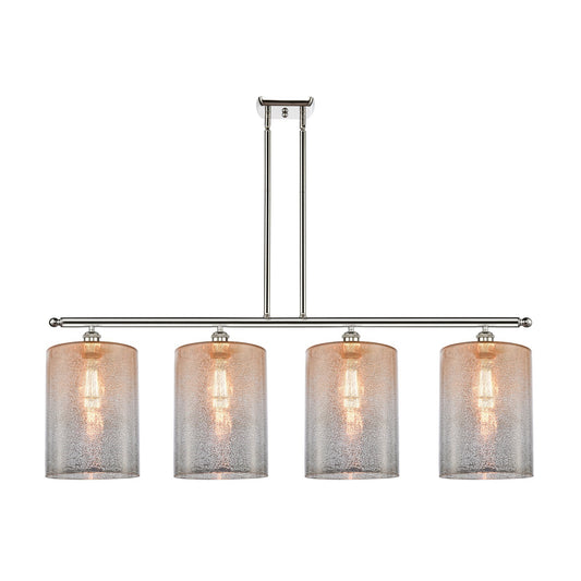 Innovations Cobbleskill 48in 4-Light Island Light | Art Nouveau Industrial Polished Nickel Steel and Mercury Glass | Kitchen | Model 516-4I-PN-G116-L