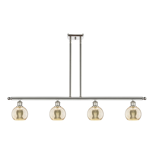 Innovations Athens 48in 4-Light Island Light | Industrial Polished Nickel and Mercury Glass | Kitchen Island & Dining Room | 48 x | Model 516-4I-PN-G128-6